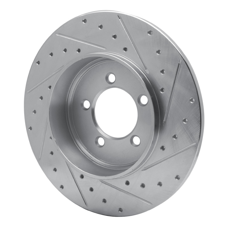 Lincoln Aviator Brake Rotor (1) - Rear Left - R1 Concepts - Drilled & Slotted - Silver - `03-`05